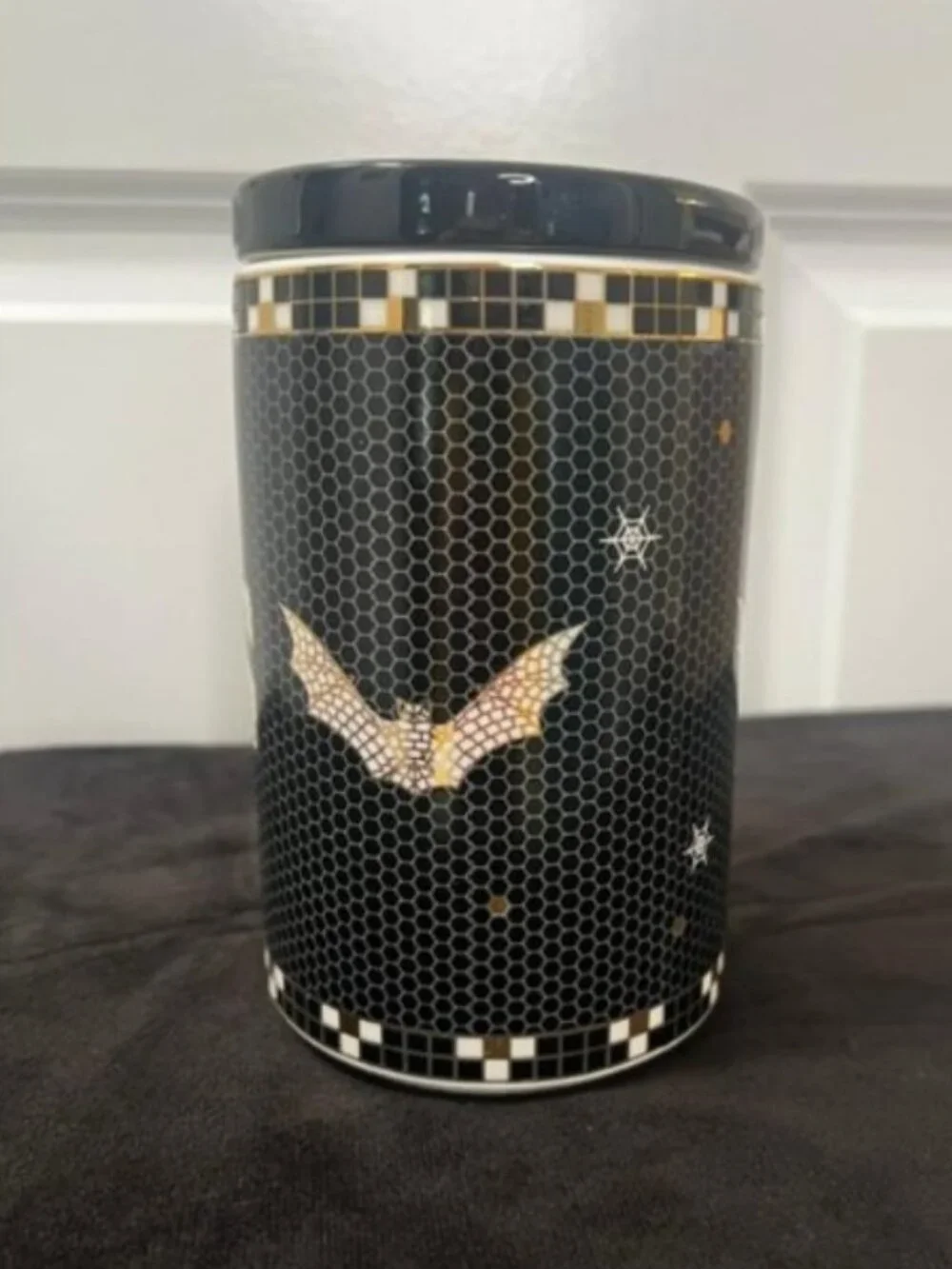 Anthropologie Bistro Tile Stoneware Canister: Halloween Edition – Treats - NWT